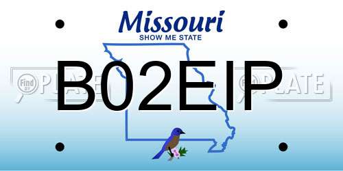 B02EIP Missouri License Plate