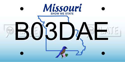 B03DAE Missouri License Plate