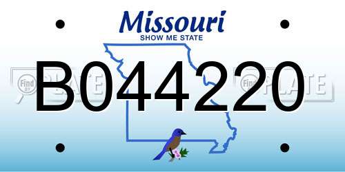 B044220 Missouri License Plate