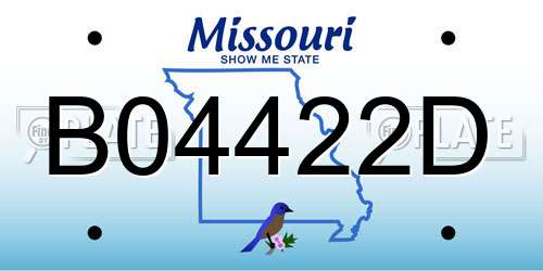 B04422D Missouri License Plate