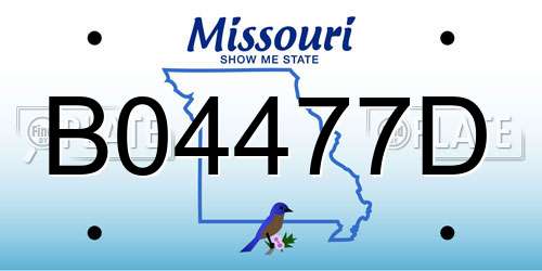 B04477D Missouri License Plate
