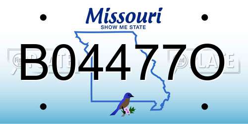 B04477O Missouri License Plate