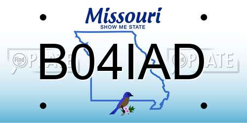 B04IAD Missouri License Plate