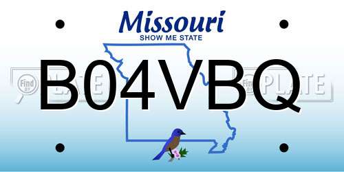 B04VBQ Missouri License Plate