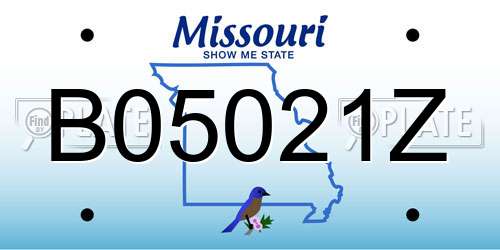 B05021Z Missouri License Plate