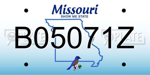 B05071Z Missouri License Plate