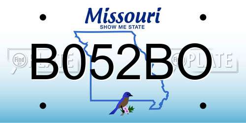 B052BO Missouri License Plate