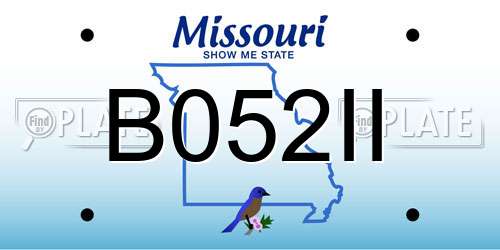 B052II Missouri License Plate