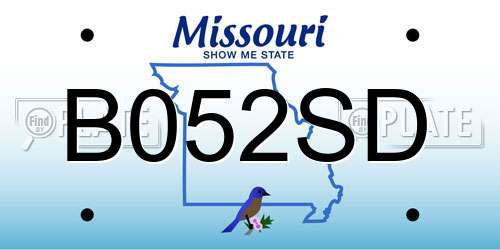 B052SD Missouri License Plate