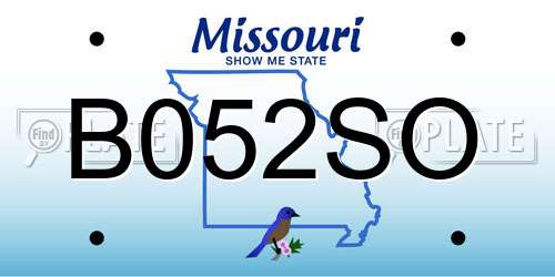 B052SO Missouri License Plate