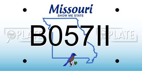B057II Missouri License Plate