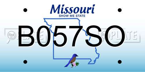 B057SO Missouri License Plate