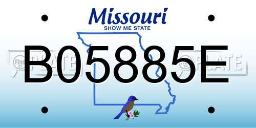 B05885E Missouri License Plate