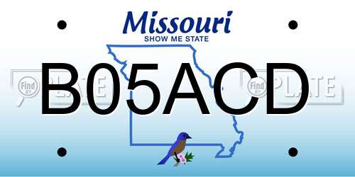 B05ACD Missouri License Plate