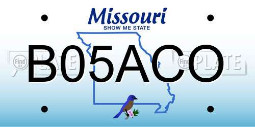 B05ACO Missouri License Plate