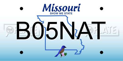 B05NAT Missouri License Plate