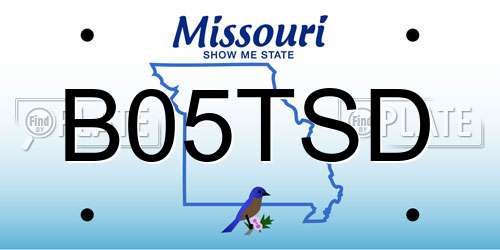 B05TSD Missouri License Plate