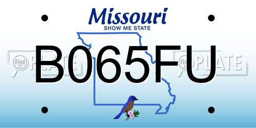 B065FU Missouri License Plate
