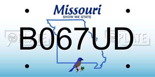 B067UD Missouri License Plate