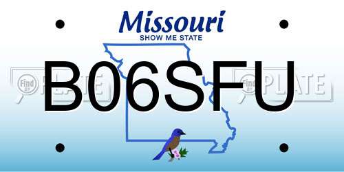 B06SFU Missouri License Plate