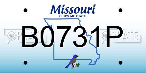B0731P Missouri License Plate