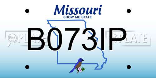 B073IP Missouri License Plate