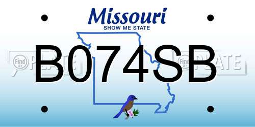 B074SB Missouri License Plate
