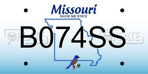 B074SS Missouri License Plate