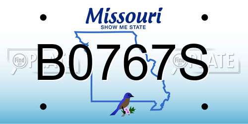 B0767S Missouri License Plate