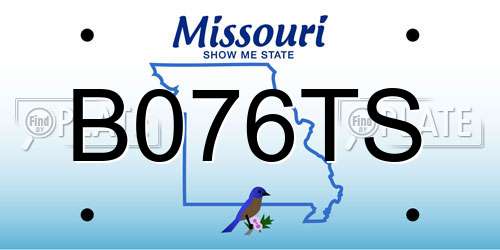 B076TS Missouri License Plate