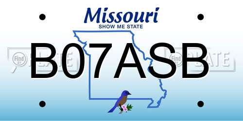 B07ASB Missouri License Plate