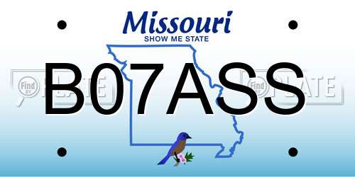 B07ASS Missouri License Plate