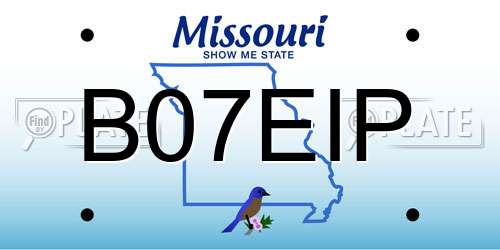 B07EIP Missouri License Plate