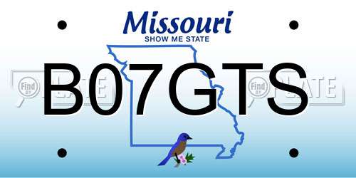 B07GTS Missouri License Plate