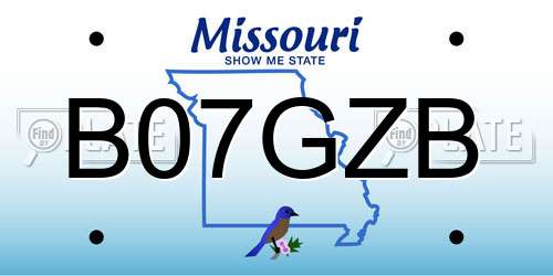 B07GZB Missouri License Plate