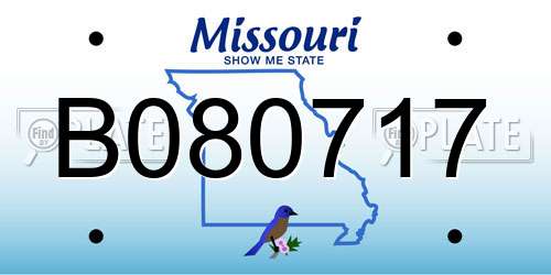 B080717 Missouri License Plate