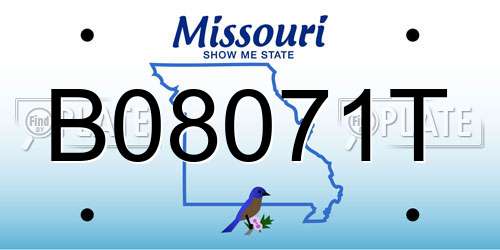 B08071T Missouri License Plate