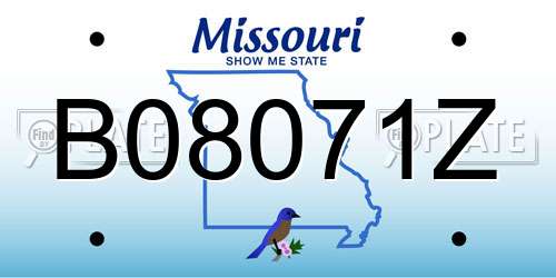 B08071Z Missouri License Plate