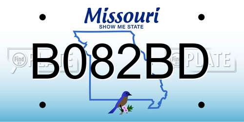 B082BD Missouri License Plate