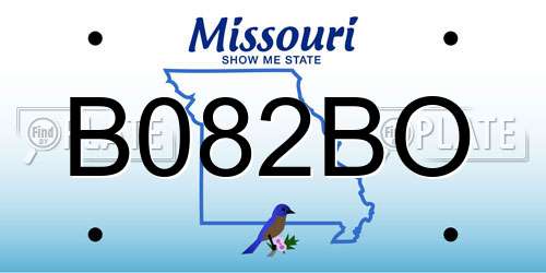 B082BO Missouri License Plate