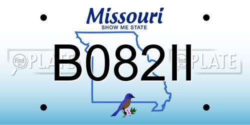 B082II Missouri License Plate