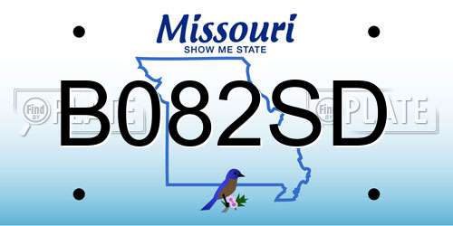 B082SD Missouri License Plate