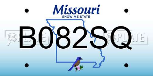 B082SQ Missouri License Plate