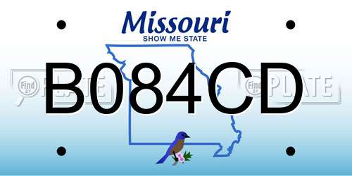 B084CD Missouri License Plate