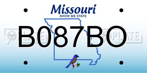 B087BO Missouri License Plate