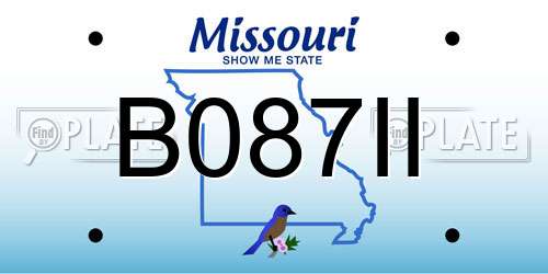 B087II Missouri License Plate