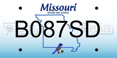 B087SD Missouri License Plate