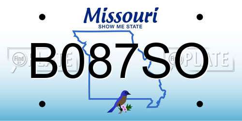 B087SO Missouri License Plate