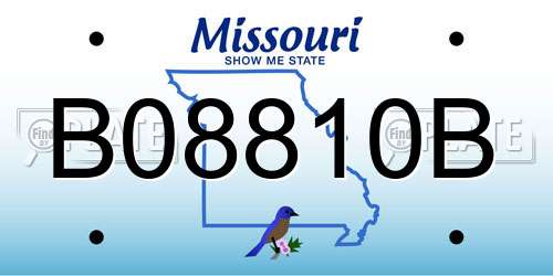 B08810B Missouri License Plate