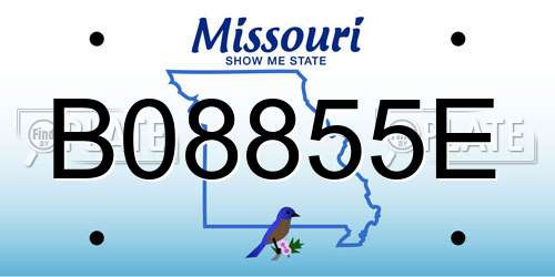 B08855E Missouri License Plate